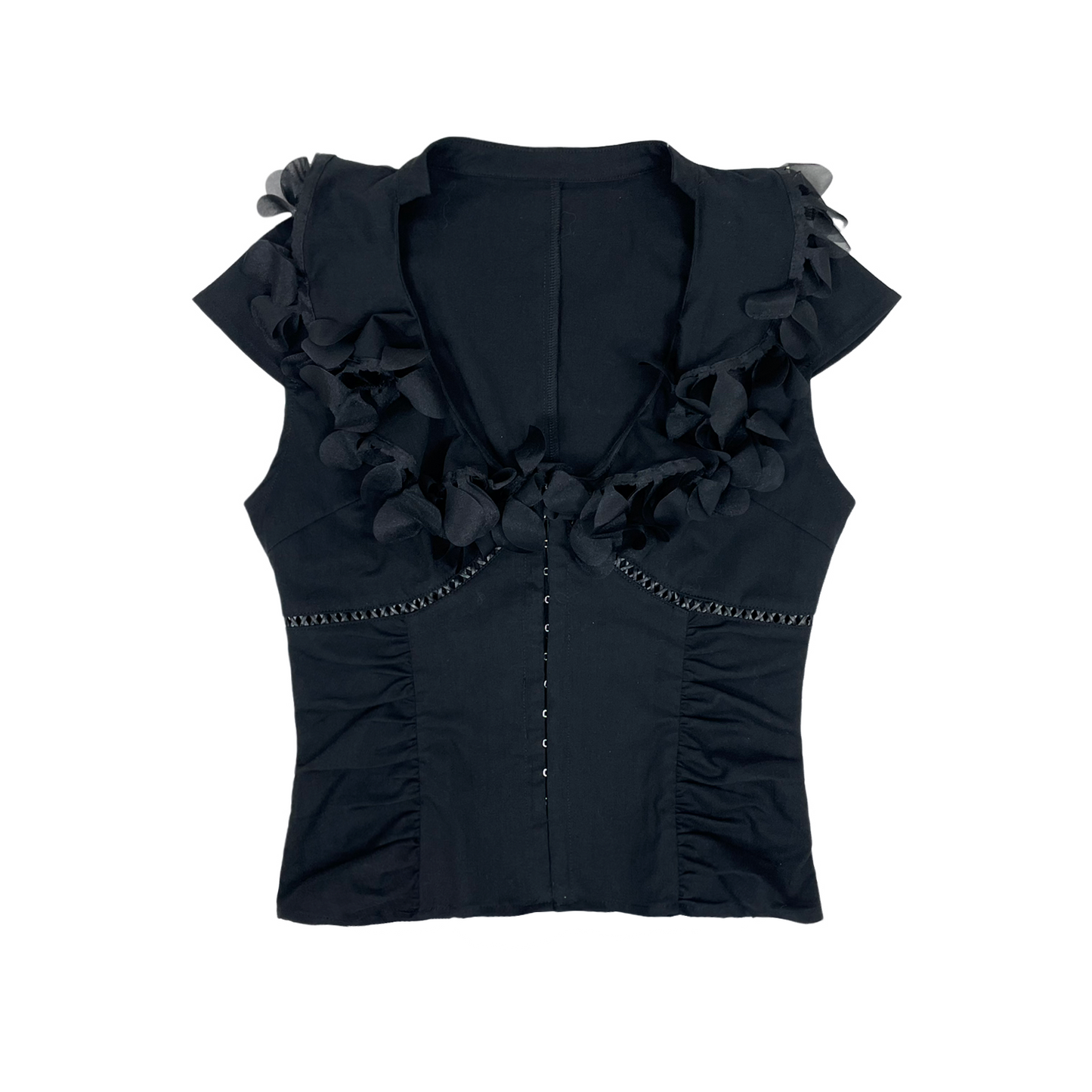 Black Petal-Detail Top