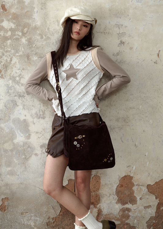 Nubuck Calfskin Bag In Brown